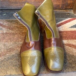 Two-Tone Leather Men's Boots